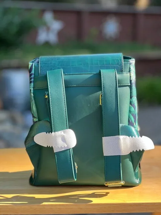 Loungefly Jurassic World Park Velociraptor Palm Frond Crossbody Backpack &Wallet - Picture 9 of 13